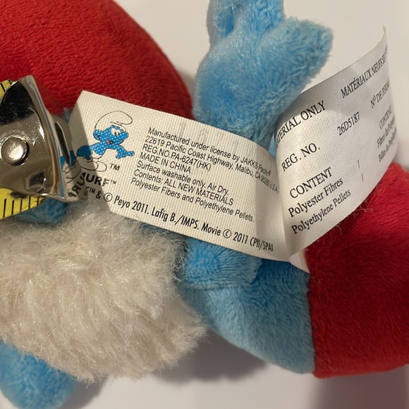 Papa Smurf Plush Doll Stuffed Animal the Smurfs Peyo 2011 JAKKS Pacific 8” - Picture 4 of 5